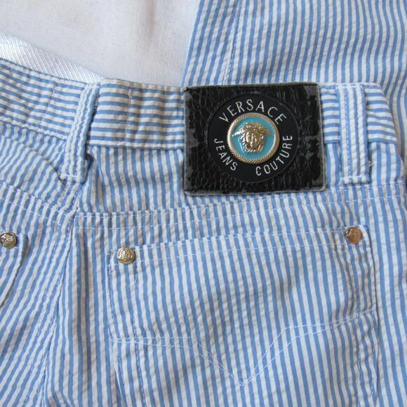 Versace Jeans Couture Women Pants Trousers Size 26 /S (40IT),White/Blue - Picture 7 of 7